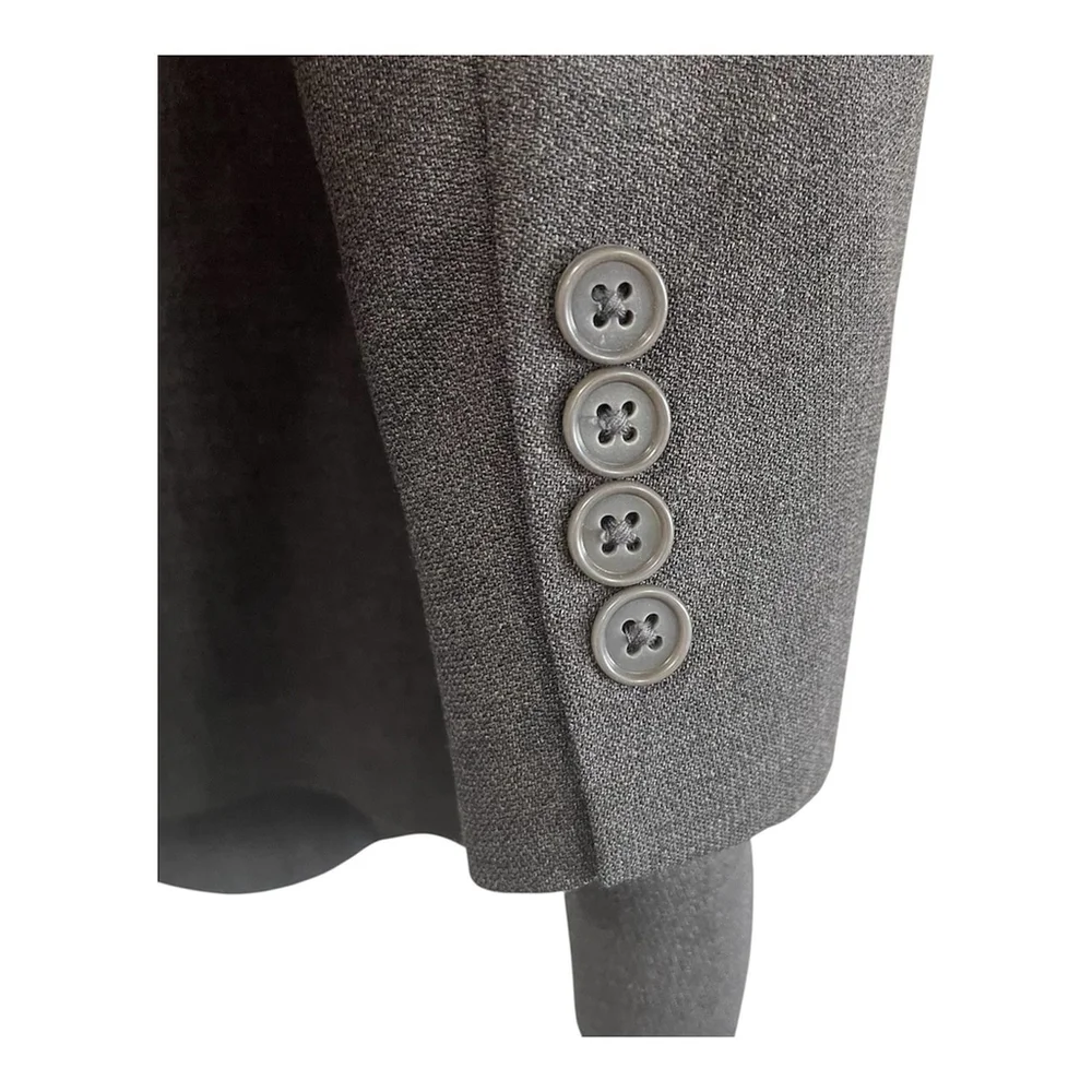 Oscar De LA Renta Blazer 42S Mens Gray 100% Wool Formal Athletic Fit Notch Lapel